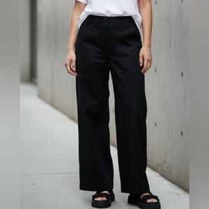 Maeve Classic Black Wide-Leg Trousers
